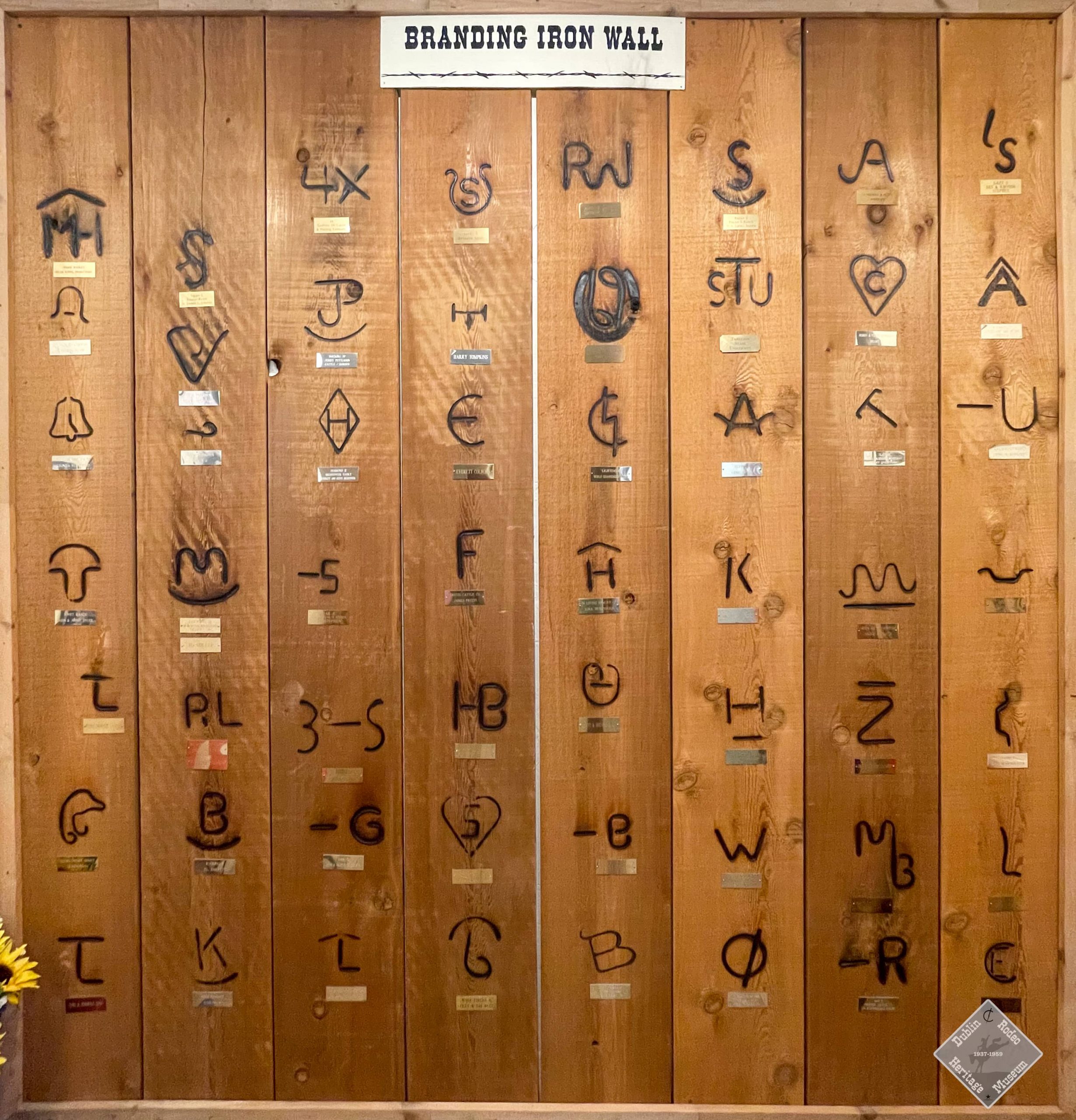 Branding Iron Wall – Dublin Rodeo Heritage Museum